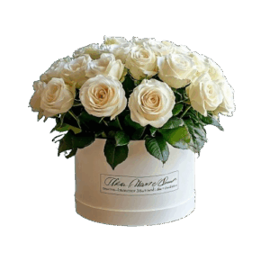 Caja Redonda diseño en 24 rosas importadas